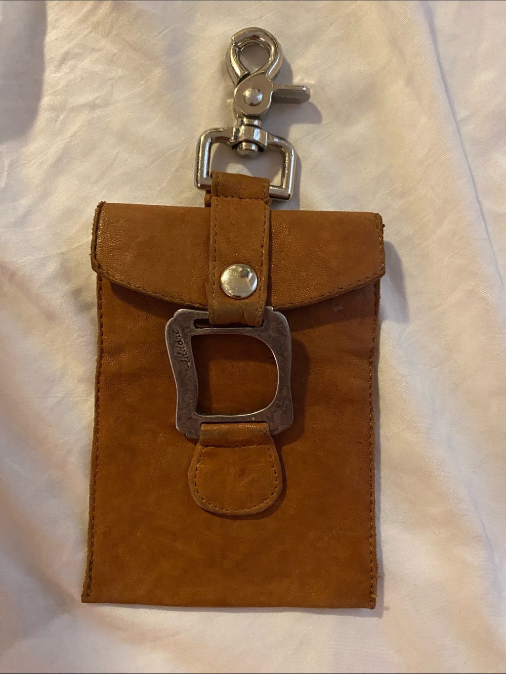 Leather Key & Card Holder Pouch in Tan
